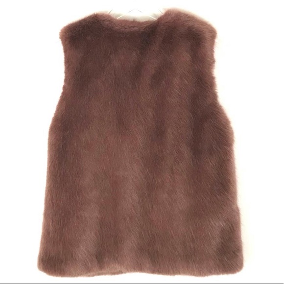 SALE Mauve Classic Faux Fur Pink Rust Vest - Picture 6 of 6